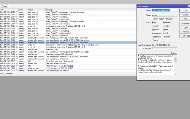 Script para Obtener la IP Pública y Registrar en Logs